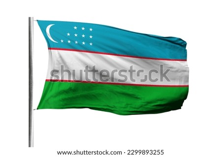 Uzbekistan flag isolated on white background with clipping path. flag symbols of Uzbekistan. flag frame with empty space for your text.