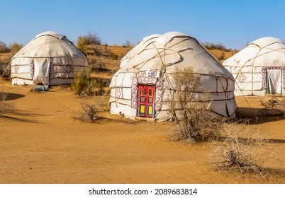 Uzbekistan, Yurt Camp In The Kyzylkum Desert.