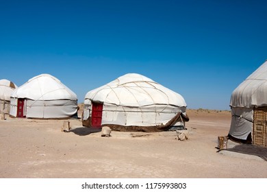 Uzbekistan. Yurts In The Kyzyl Kum Desert