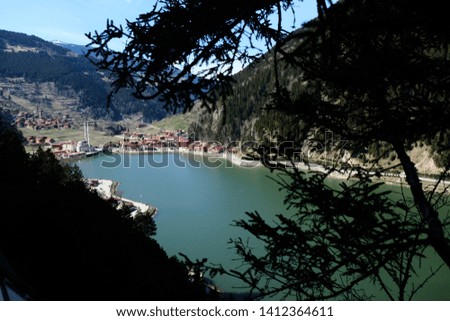 Uzungol - a mountain valley with a trout lake and a small village. One of the most beautiful tourist places in Turkey.
