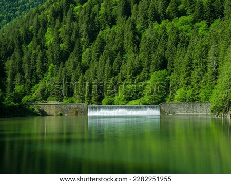 Similar – Sailing boat on the Hohenwarte reservoir