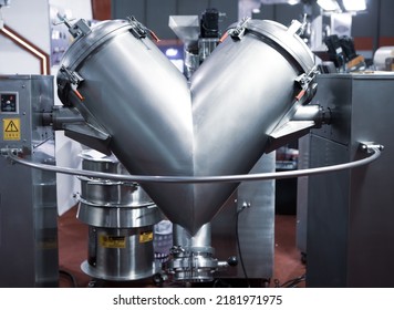 V shape mixer. Food or pharmaceutical blender industry. - Shutterstock ID 2181971975