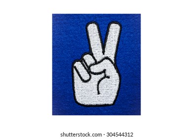 V For Victory,embroidered Badge