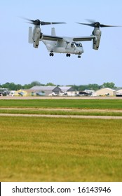 V22 Osprey Doing A Demonstration At An Air-show.