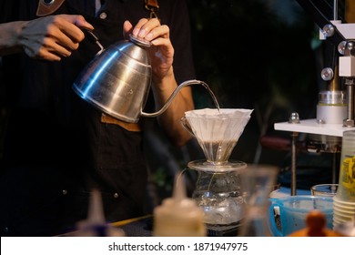 The V60 Coffee Dripper (also referred to as the V60 Coffee Maker) is made by Hario. The name stems from the shape of the device. It is “V” shaped with angles of 60 degrees. - Shutterstock ID 1871947975