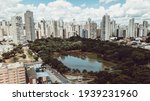 Vaca Brava Park in Goiania, Goias, Brazil. Aerial drone view