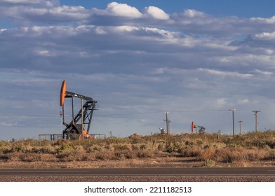 VACA MUERT, ARGENTINA - Nov 06, 2015: The Oil Pumps In The Field In Vaca Muerta