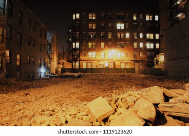 A Vacant Lot In Chicago, Illinois.