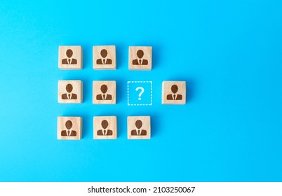 Vacant place in the team. Recruiting candidates for an vacant position, searching for a replacement. Job vacancy competition. Violation integrity. Human resources. Personnel management. Staffing - Shutterstock ID 2103250067