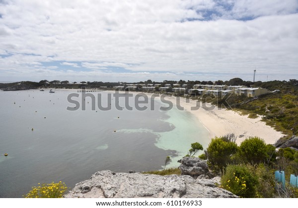 Vacation Cabins Indian Ocean Rottnest Islandwestern Stock Photo