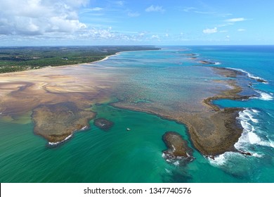 Vacation on deserted beach with natural pools of in Brazil. São Miguel dos Milagres, Alagoas, Brazil. Fantastic landscape. Great beach scenery. Paradise beach. Brazillian Caribbean. - Shutterstock ID 1347740576