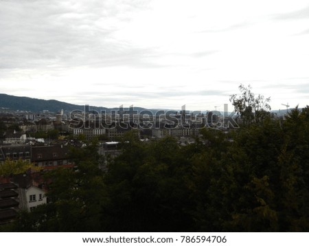 Similar – Image, Stock Photo peek over the city Sky