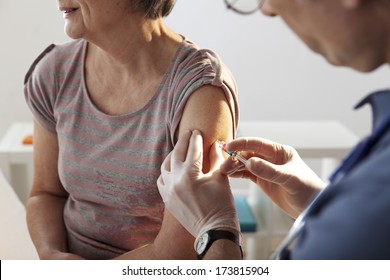 Vaccinating An Elderly Person