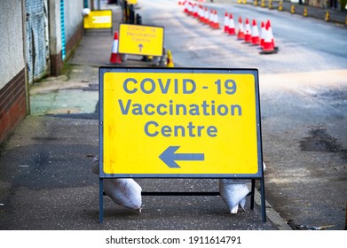 Vaccination Centre For Covid-19 Road Sign England