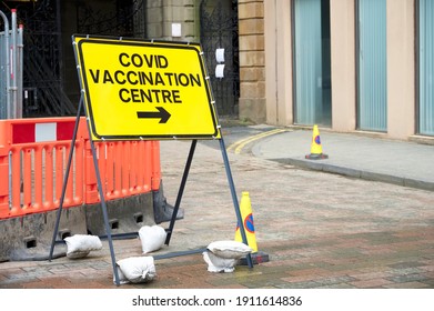 Vaccination Centre For Covid-19 Road Sign England