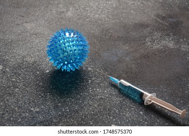 Vacuna para el coronavirus 2019-nCoV. Foto de vacuna, inyección médica y coronavirus. Detén el coronavirus.