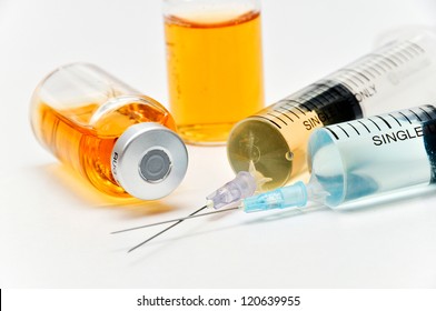 Vaccine With Hypodermic Syringe And Needle