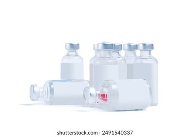 Vaccine medical vials isolated on white background with clipping path. - Powered by Shutterstock