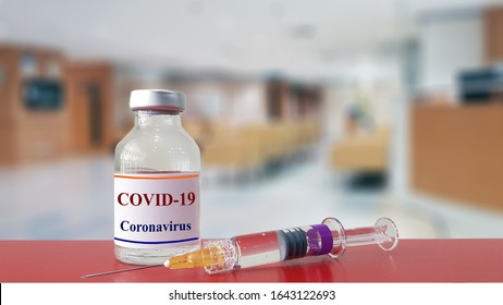 Vaccine and syringe injection. It use for prevention,immunization and treatment from corona virus infection(novel coronavirus disease 2019,COVID-19,nCoV 2019 from Wuhan). Medicine infectious  concept. - Shutterstock ID 1643122693