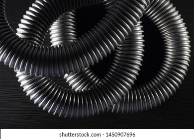 Vacuum Hose On Black Background