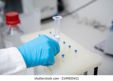 Vacuum Solid Phase extraction SPE manifold with catridge for sample preparation in chemical laboratory.