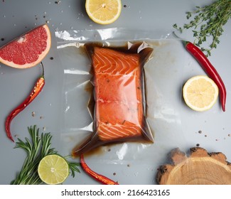 Vacuumed Salmon In sous Vide 