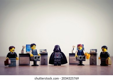 Vader in the office. Business metaphor. Illustrative editorial. July 15, 2021