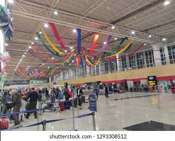  Vadodara, Gujarat / India - January 08 2019: A view of departure hall the Sardar Vallabhbhai Patel International Airport at Vadodara