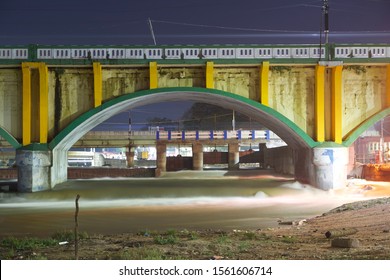 Vaigai River Bridge Madurai India Night