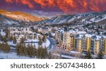 Vail Colorado Downtown Drone Skyline Aerial