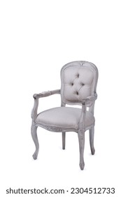 vaintage old chair in white bacground