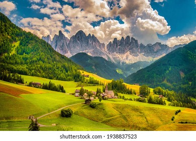 Val di Funes View in Italy