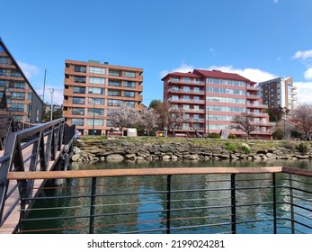 VALDIVIA, CHILE - SEPTEMBER 1, 2022: View Of The City Landscape From The Valdivia Waterfront Next To The Calle Calle River.