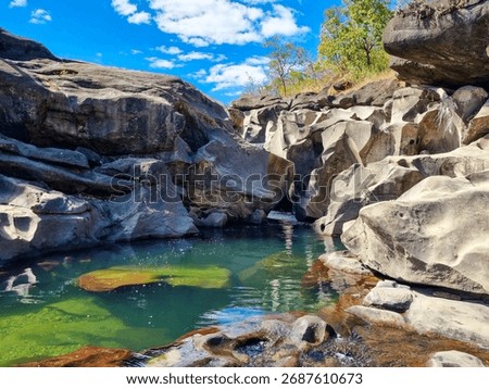 Vale da Lua, Chapada dos Veadeiros - rock formations with waterfall and natural pool