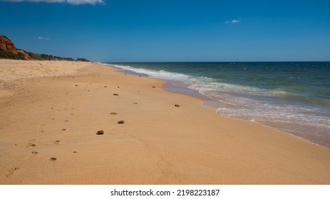 Vale De Lobo Beach In Algarve, Portugal At Winter Time.