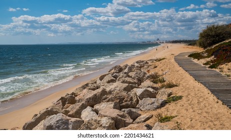 Vale De Lobo Beach In Algarve, Portugal At Winter Time.