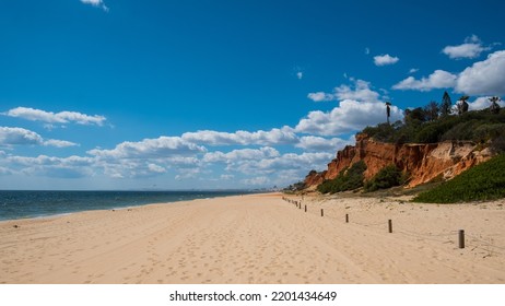 Vale De Lobo Beach In Algarve, Portugal At Winter Time.