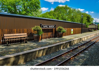 Vale Of Rheidol Railway In Wales, Europe, Train Station Platform, UK, 01-06-2021 