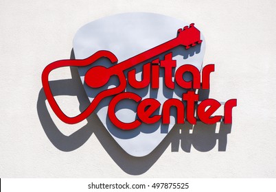 VALENCIA, CA/USA - SEPTEMBER 24, 2016: Guitar Center Retail Store Exterior And Logo. Guitar Center Is The Largest Chain Of Musical Instrument Retailers In The World.