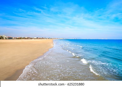 Valencia La Malvarrosa Beach Arenas In Spain