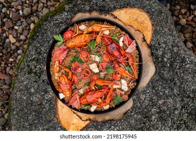 Valencia Paella With Assorted Seafood And Shellfish 