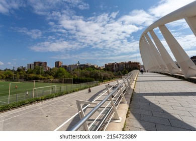 Valencia, Spain - 05 05 2022: Pont de l'Exposicio bridge in Valencia, Spain on a sunny spring day. - Shutterstock ID 2154723389