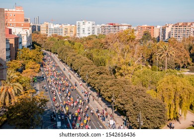 Valencia, Spain; 10/27/2019: Half Marathon In Valencia Spain 2019