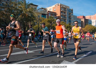 Valencia, Spain; 10/27/2019: Half Marathon In Valencia Spain 2019