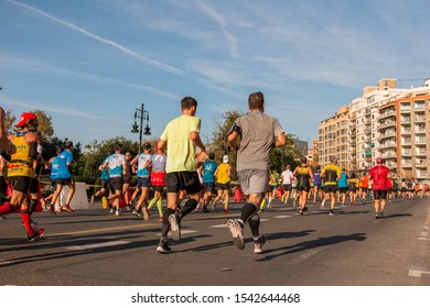 Valencia, Spain; 27/10/2019: Half Marathon In Valencia Spain 2019