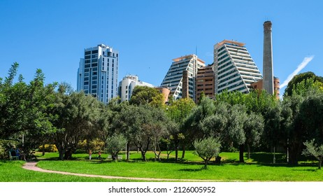 Valencia, Spain - August 08, 2019: View Of The City Valencia, Modern Apartments