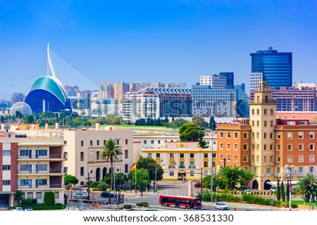 Valencia, Spain city skyline.