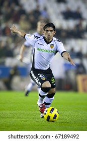 VALENCIA, SPAIN - DECEMBER 13 - Ever Banega In The Spanish Soccer League Match Between Valencia And Osasuna - Mestalla Stadium, Spain On December 13, 2010