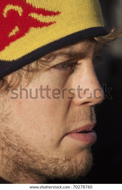 VALENCIA, SPAIN - FEBRUARY 1: F1 Winter Test -\
Sebastian Vettel, Red Bull Team - on February 1, 2011 in Cheste,\
Valencia, Spain