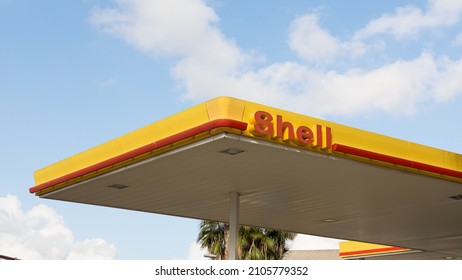 VALENCIA, SPAIN - JANUARY 13, 2022: Shell Is An American Multinational Oil Company